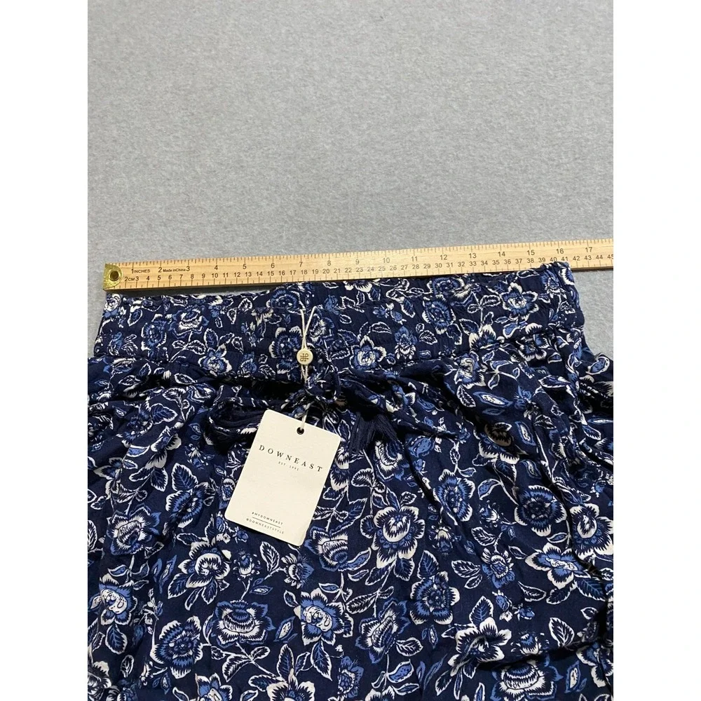 Down East Daily Flared Womens Flare Fall Floral Pants Size XL Blue Floral NWT!